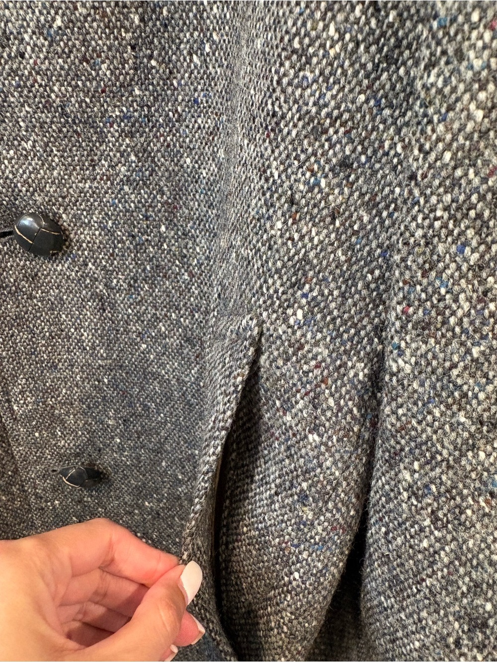 Vintage Aquascutum of London Pure Wool Gray Tweed Overcoat Made in Canada | - Picture 9 of 14